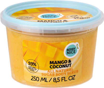 Сахарный скраб для тела Berry Nice Mango & Coconut All Natural Sugar Body Scrub Манго и кокос 250 мл (4745010333613)