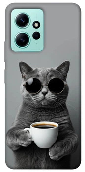 TPU чохол Demsky Grey cat coffee для Xiaomi Redmi Note 12 4G