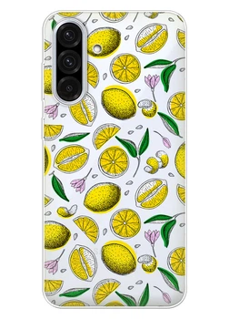 Прозорий силіконовий чохол iSwag для Samsung Galaxy A36 з малюнком - Лимони (ISSGA3624)