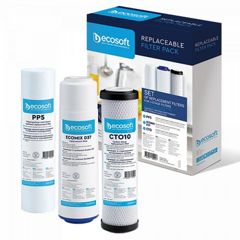 Комплект картриджей Ecosoft для тройных фильтров (3 шт. в упаковке) - модель CMV3ECO