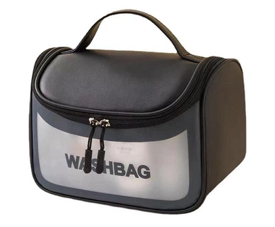 Водонепроницаемая черная косметичка Washbag, органайзер для косметики 22*16*12,5 см