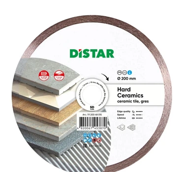 Круг алмазный отрезной Distar 1A1R Hard СeramiСs 14433 200 мм серебристый 4889093
