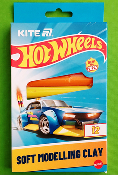 Пластилін восковий. Hot Wheels. 12 кольорів, 200 г. (HW25-086-1). Kite