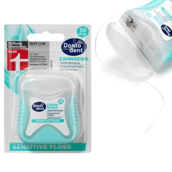 Зубна нитка Dontodent sensitive (для чутливих зубів та ясен) 50м
