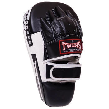 Лапа Изогнутая для бокса и единоборств TWINS PML21 размер 33x20x12 см черный-белый