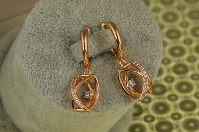 Серьги подвески Xuping Jewelry Взгляд 3,2 см золотистые