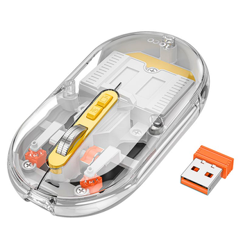 Мышь Hoco General dual-mode silent wireless mouse GM35 (battery version) |2.4G+BT, 800-1200-1600DPI серая