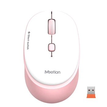 Миша MEETION 2.4 G Wireless Office Mouse R571 |1000/1200/1600 DPI, AA Battery| біло-рожева