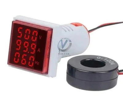 AC Цифровой Вольтметр/амперметр/частотомер переменного тока LED AC 60-500V 100A красный