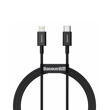 Кабель для iPhone на 1м. Type-C to Lightning Superior Series 20W Black, Baseus для зарядки и передачи данных (CATLYS-A01)