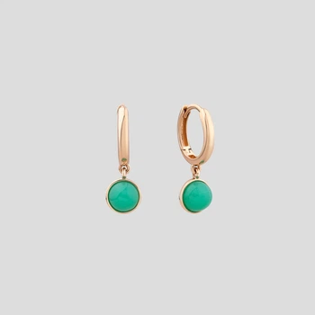 Золотые серьги Minimal с480-ч-др-green