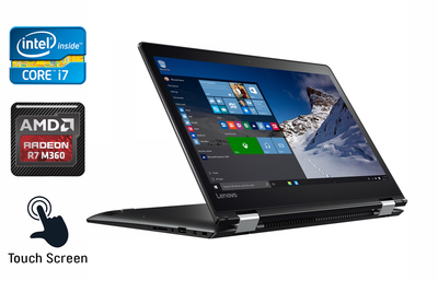 Ноутбук-трансформер Б-класс Lenovo IdeaPad 510S-141KB / 15.6" (1920x1080) IPS Touch / Intel Core i7-7500U (2 (4) ядра по 2.7 - 3.5 GHz) / 16 GB DDR4 / 480 GB SSD / AMD Radeon R7 M360, 2 GB DDR3, 64-bit / WebCam / Windows 10 б/у