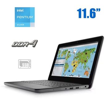 Нетбук Dell Latitude 3120 / 11.6" (1366x768) TN / Intel Pentium Silver N6000 (4 ядра по 1.1 - 3.3 GHz) / 8 GB DDR4 / 128 GB SSD M.2 / Intel UHD Graphics / WebCam / Windows 10 Pro б/у