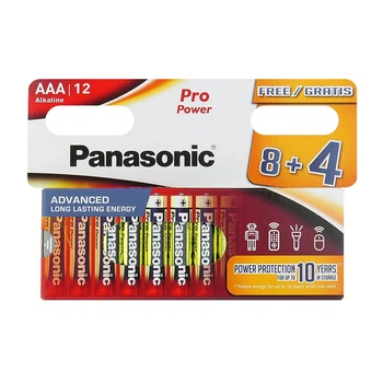 Батарейка лужна Panasonic Pro Power LR03PPG/12HH 8+4F, AAA/(L)R03, блістер 12шт