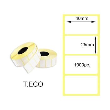 Термоетикетка 40x25мм 1000шт. Т.ЕКО (T.ECO Thermal Labels)