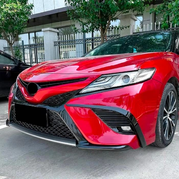 Пластикова губа на бампер Toyota Camry 70 2018-2020 молдинг бампера спідниця чорний.