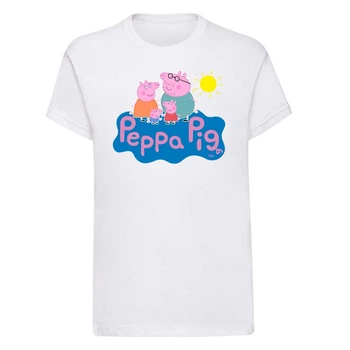 Футболка детская белая с принтом Peppa Pig Свинка Пеппа DM-640 152 см