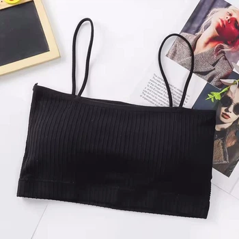 Женский прямой топ бандо с бретелями черный One Size 1216_14-88