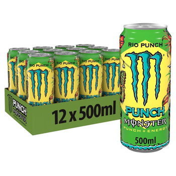 Упаковка безалкогольного енергетичного напою Monster Energy Rio Punch 500 мл х 12 банок енергетик