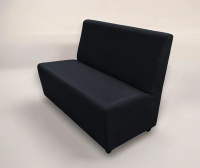 Диван для кафе Tobi Sho Прайм з високою спинкою без підлокітників 1200x630x850, шкірзам Чорний 2230