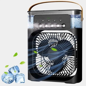 Мини usb вентилятор настольный с охлаждением и ночником 3в1 Air Cooler Fan