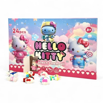 Адвент-календарь с игрушками аниме котик Hello Kitty, 24 фигурки 5см