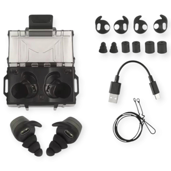 Військові стрілецькі тактичні беруші навушники Wosport HD-30 Tactical з Bluetooth чорний