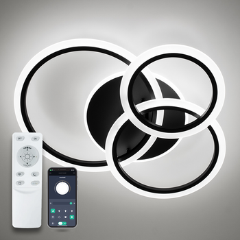 Люстра світлодіодна стельова LUMINARIA SONNE 90W 4R 590/525 BLACK 220V IP20 (6951427264107)