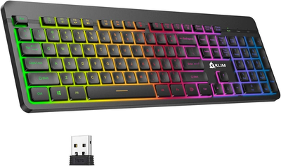 Беспроводная игровая RGB клавиатура с подсветкой Klim Light V2 ENG