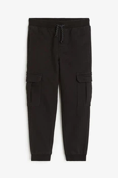 Брюки карго Slim Fit джинсы с накладными карманами для мальчика H&M 134 см (8-9Y) черный