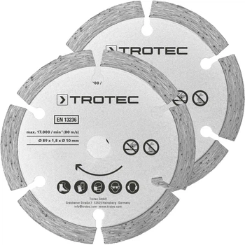Диск відрізний алмазний Trotec 2 Diamond 89х10х1,8 (2 шт) (6215001302)