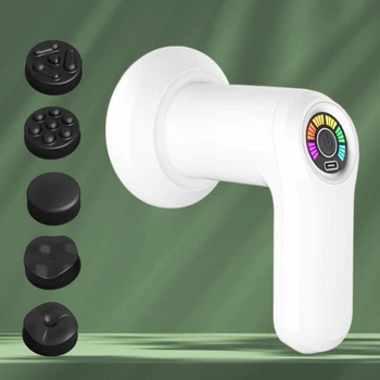 Ручной аккумуляторный массажер Massager YX-720 с 5 насадками портативный беспроводной для всего тела