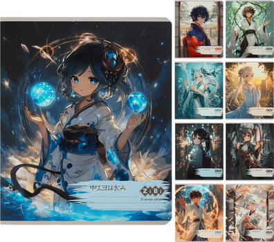 Набір предметних зошитів ZiBi Anime 48 аркушів у клітинку 8 предметів 10 шт (ZB.1704-99)