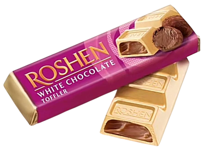 Батончик Roshen белый шоколад с трюфельной начинкой, 41 г