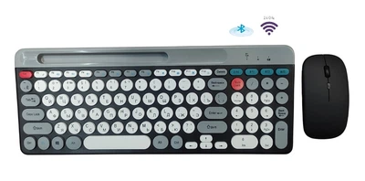 Bluetooth клавиатура + мышка комплект для планшета, телефона, ПК с аккумулятором Dual mode BT + 2,4 GHz ZYG-806