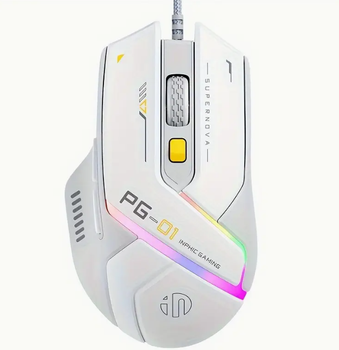 Проводная игровая мышь Inphic PG1 DPI 12800 эргономичный дизайн и макропрограммирование/RGB-подсветка