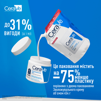 Увлажняющий крем Сменный блок CeraVe для сухой и очень сухой кожи лица и тела 454 мл (3337875905626)