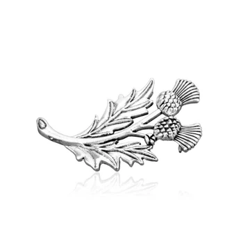 Брошь унисекс BROCHE бижутерия Цветы Чертополох серебристая BRSF112720