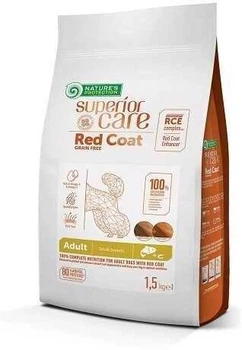 Сухий беззерновий корм Nature's Protection Superior Care Red Coat Grain Free Adult Small Breeds with Salmon для дорослих собак з рудим забарвленням шерсті, для малих порід 1.5 кг (4771317472304)