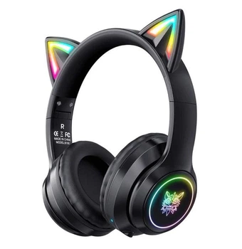 Ігрові бездротові навушники Onikuma B90 Gaming CAT з LED RGB підсвічуванням Black