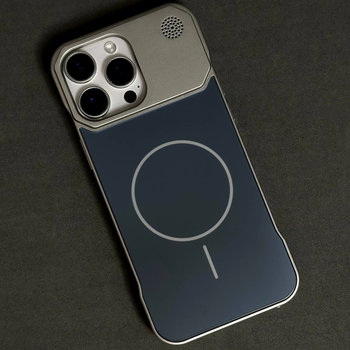 Чохол Glass Matte Aromatherapy Metal Magnetic для iPhone 14 Pro Max Blue