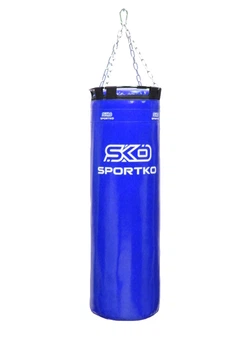 Мешок боксерский Sportko МП4 Классик ПВХ h-85см ᴓ-29см вес 20кг с кольцом и цепями blue
