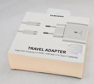 Блок питания и Кабель Type-C поддержка Super Fast Charging 45W/45 Вт для Samsung Galaxy S23/S22/S21/Note 10+/Z Flip3/Z Fold3 (EP-TA845) Белый