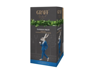 Чай зеленый в пакетиках 20 шт Fashion fruit / Модный фрукт Graff 30 г