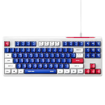 Проводная клавиатура INPHIC K9 с RGB подсветкой, подключение USB-TypeC, компактная, тихая, сине-белый (Ukr)