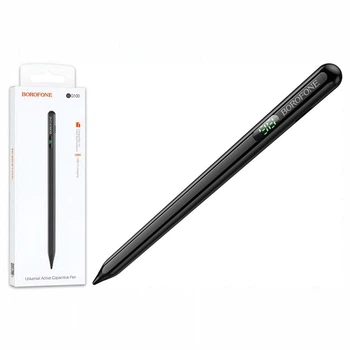 Стилус Borofone BG100, металл + пластик, Bluetooth, быстрая зарядка, черный
