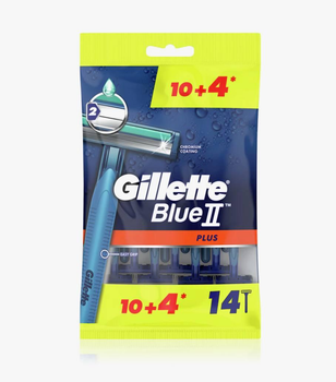 Одноразові станки для гоління Gillette Blue2 Plus 14 шт