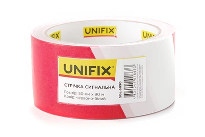 Сигнальная лента 50мм*90м красно-белая UNIFIX