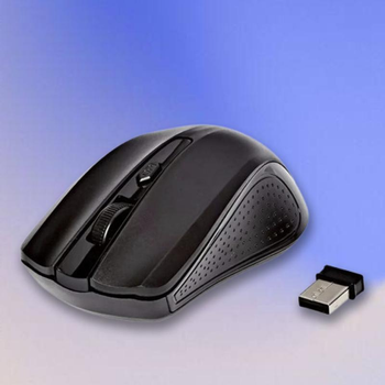Мышь беспроводная MO Z11 3334 оптическая на батарейках с адаптером для компьютера ноутбука, Черная
