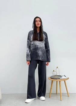 Свитшот женский вязаный ART KNIT графитовый Vibe, XL 035886